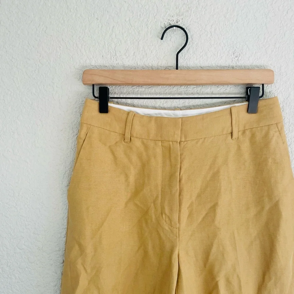 Wilfred Free Tan Khaki High Waisted Linen Blend Trousers